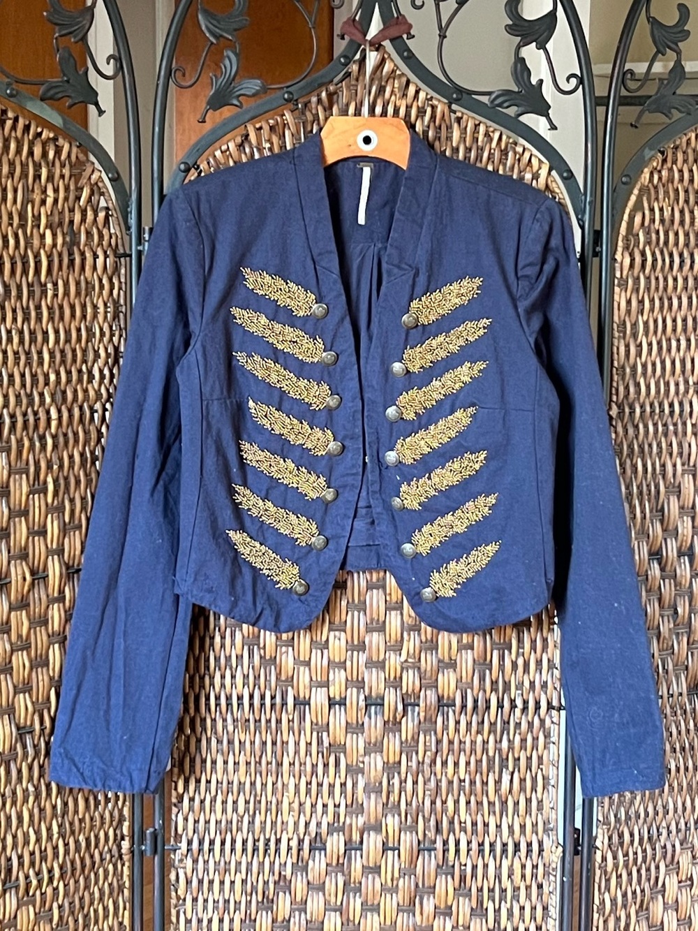 S Free People Embellished Band Jacket